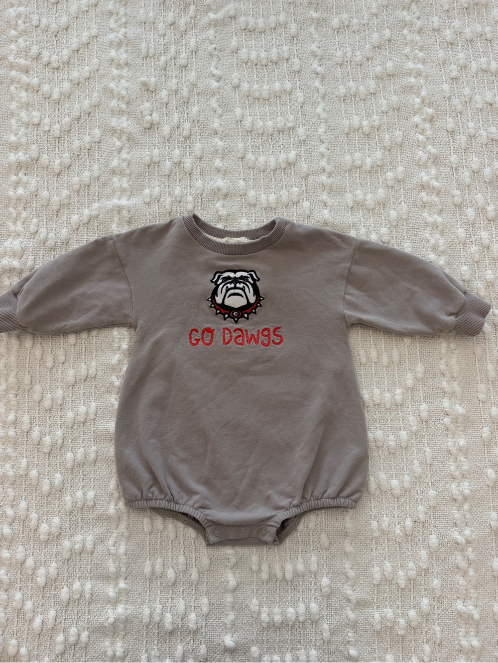 Infant Grey 'Go Dawgs' Bulldog One-Piece Bodysuit